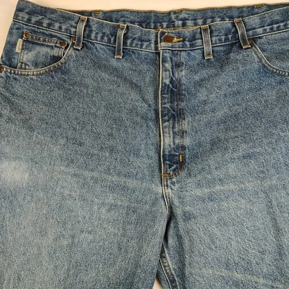 Carhartt Relaxed Fit Medium Wash Denim Jeans Men 48 x 30
